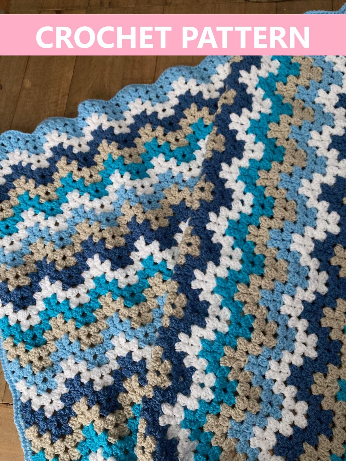 Crochet Pattern, Granny Chevron Crochet Baby Blanket Instant Download ...