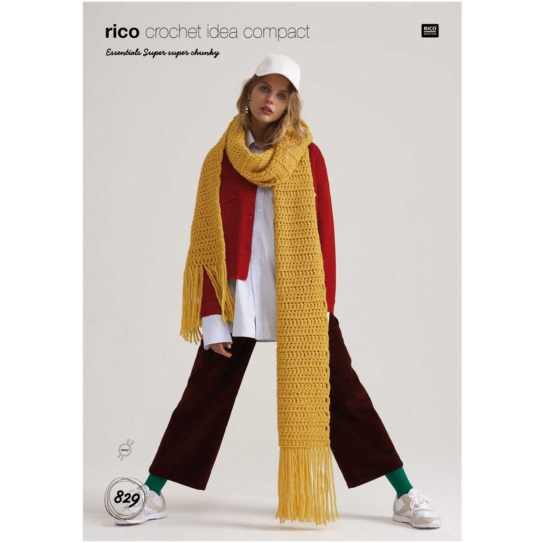 Crochet Pattern Essentials Super Super Chunky Scarf (downloadable PDF ...