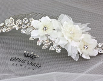 Bridal Hair Comb,Vintage Style Hair Comb,Crystal Hair Comb,Wedding Hair Comb,Bridal Handmade Flower Hair Comb,Wedding Headpiece,Hair Clip