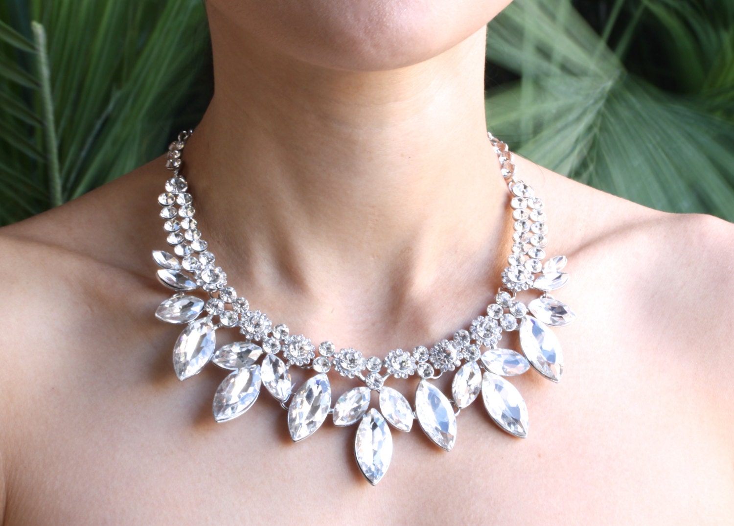 Bridal Jewelry Setclear Crystal Wedding Earringswedding Etsy