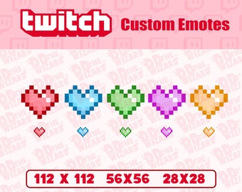 Twitch Emote- Pixel Hearts Pack