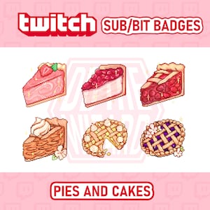 Odznaki Twitch SUB / BIT -Pies and Cakes