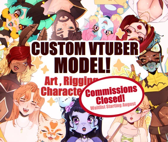 Custom Vtuber Model (Live 2d, Art and Rigging)