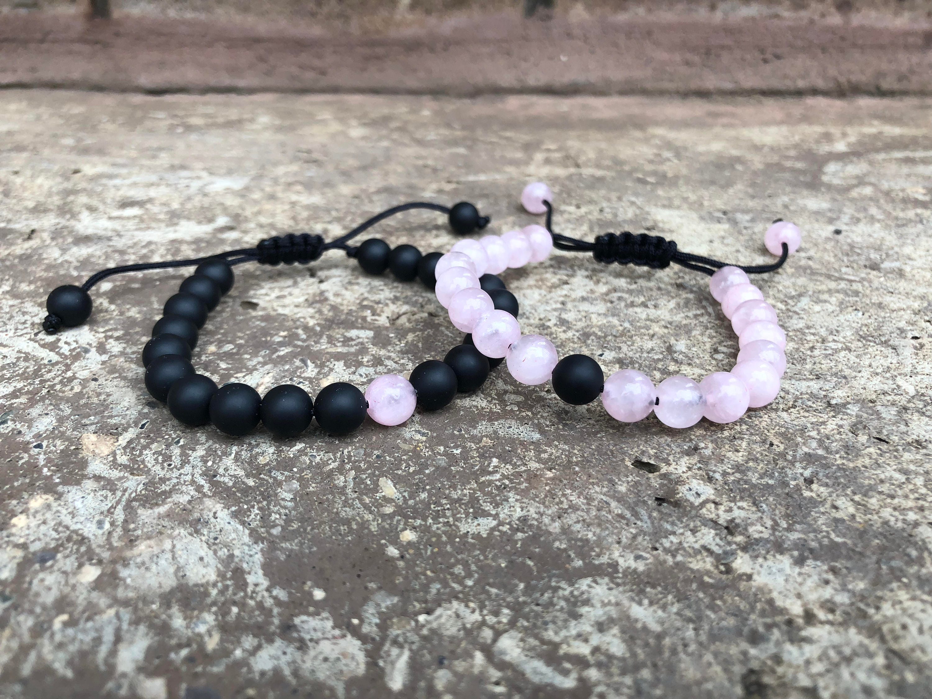 Choker Distance Bracelet Black Matte Agate & White India | Ubuy