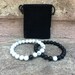 Distance Bracelets - Black And White Matching Pair - Long Distance - For Friendships/relationships/couples - His/Hers FREE U.S SHIPPING!