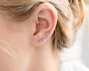 Sapphire climber earrings clearance