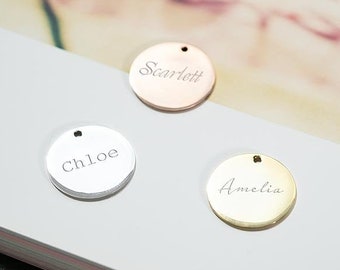 Add a Personalised 12mm Disc Charm • Personalised Jewellery • Gift For Her • Wedding Gift • Bloom Boutique