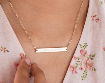 Carlotta Personalised Name Necklace • Bar Jewellery • Gift For Her • Wedding Gift • Bloom Boutique