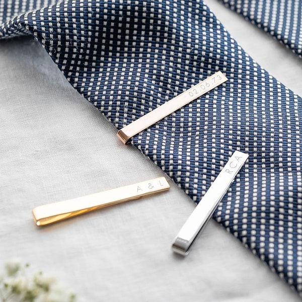 Personalised Tie Clip • Personalised Gift • Gift For Him • Birthday Gift • Bloom Boutique