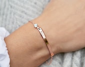 Birthstone and Bar Personalised Bracelet