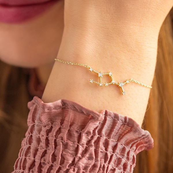 Zodiac Crystal Constellation Personalised Bracelet • Star Sign Jewellery • Gift For Her • Wedding Gift • Bloom Boutique