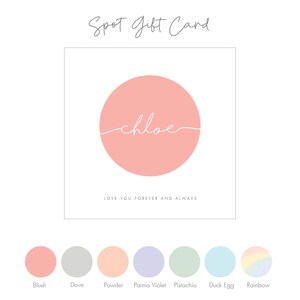 Personalised Spot Gift Card Colours