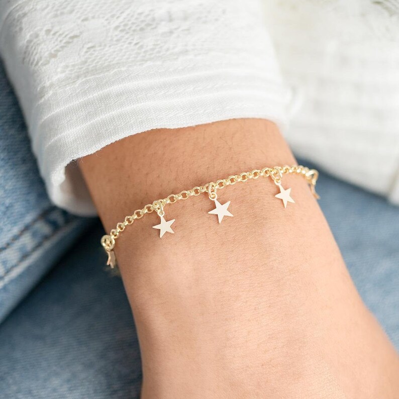 Sterling Silver Star Slider Personalised Bracelet