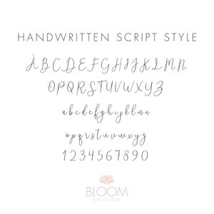 Handwritten Script Style Font Key