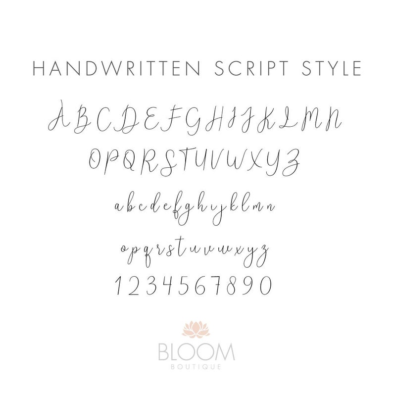 Handwritten Script Style Font Key