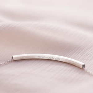 Hidden Message Curved Skinny Bar Personalised Bracelet Minimalist Gift For Her Wedding Gift Bloom Boutique image 6