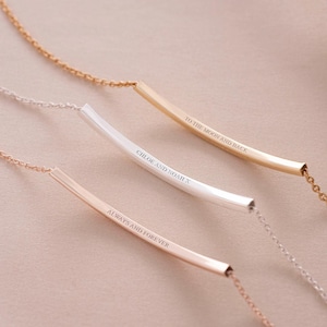 Hidden Message Curved Skinny Bar Personalised Bracelet • Minimalist • Gift For Her • Wedding Gift • Bloom Boutique