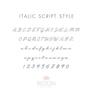 Italic Script Style Font Key