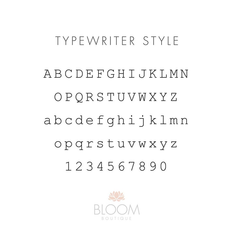 Typewriter Style Font Key