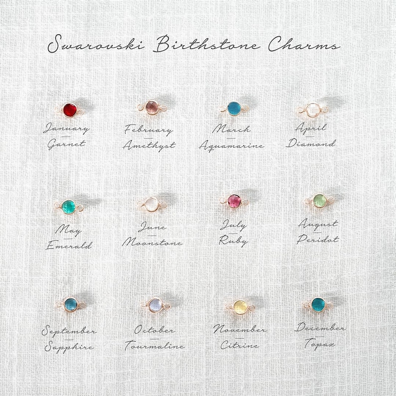 Swarovski crystal birthstone charms key