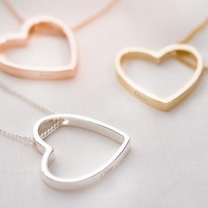 Heart Pendant Personalised Name Necklace available in rose gold, gold and silver plated