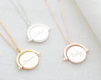 Round Spinner Personalised Name Necklace • Spinner Necklace • Gift For Her • Wedding Gift • Bloom Boutique