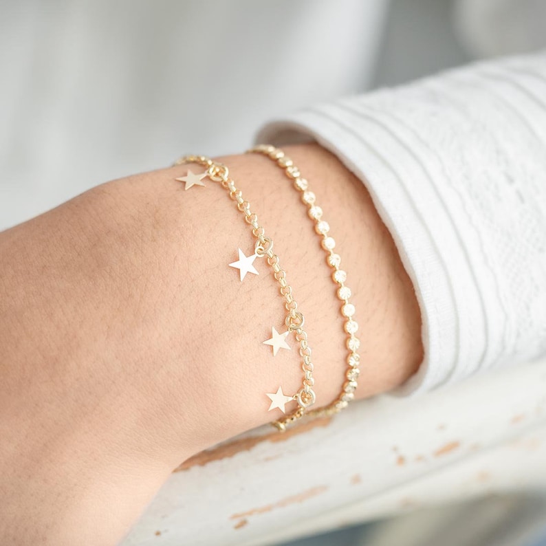 Sterling Silver Star Slider Personalised Bracelet