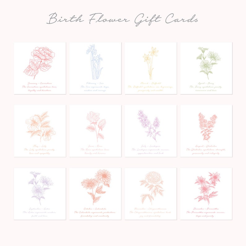 Birth Flower Gift Cards Key