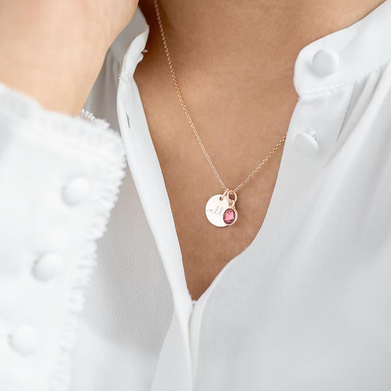 Esme initial birthstone personalised necklace discount