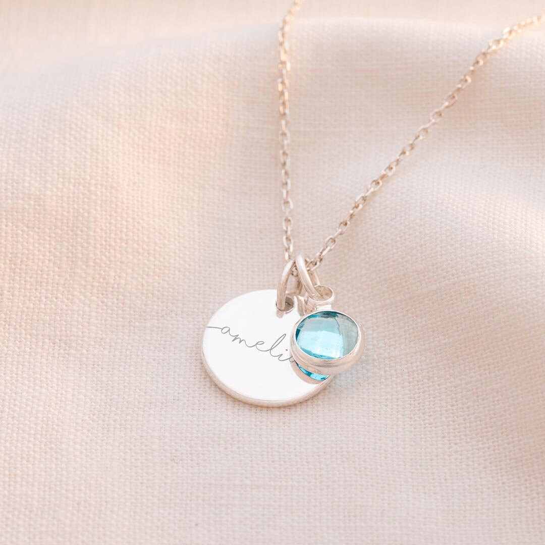 Esme Initial Birthstone Personalised Necklace Initial Necklace Gift for Her Wedding Gift Bloom Boutique Etsy Canada