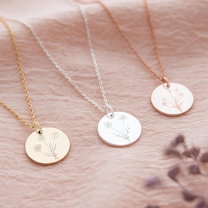 Sterling silver Birthflower necklace Sterling silver Birthflower necklace