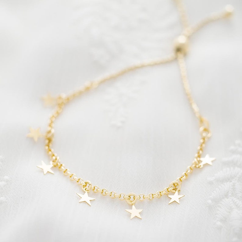 Sterling Silver Star Slider Personalised Bracelet