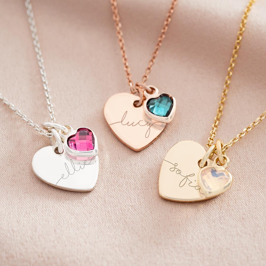 Esme Heart and Heart Birthstone 