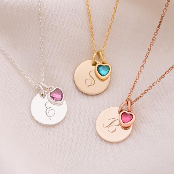 24K Gold Plated Layered Personalized Initial Hearts Necklace