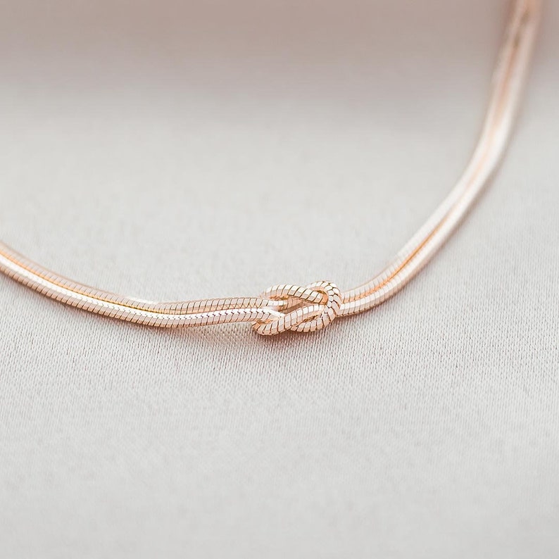 Rose Gold Plated Sterling Silver Infinity Knot Personalised Bracelet