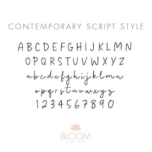 Contemporary Script Style Font Key