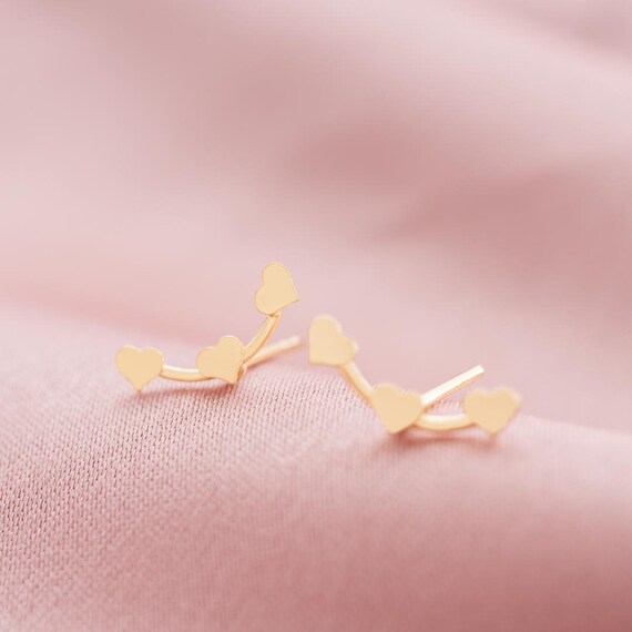 Loving heart shop climber earrings