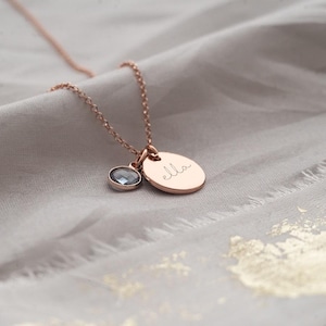 Esme Name and Birthstone Personalised Necklace • Wedding Gift • Gift For Her • Birthstone Necklace For Women • Bloom Boutique