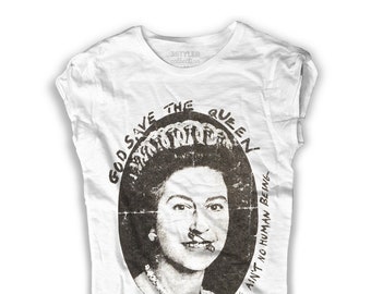 White T-shirt man and woman REGINA ELISABETTA - Elisabeth Queen - God Save The Queen