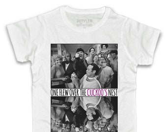 White T-shirt for men and women Someone Flew Over the Cuckoo's Nest - One Flew Over the Cuckoo's Nest - flamed cotton (slub)