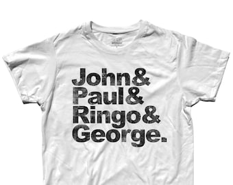 T-shirt John Paul Ringo et George pour homme – Liverpool Music Shirt – Classic Line – 100 % coton 185 g/m2