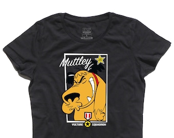 Women's T-Shirt Muttley 2 And Dick Dastardly - Vulture Squadron - 100% Cotton 185 gr/mq - Classic Line