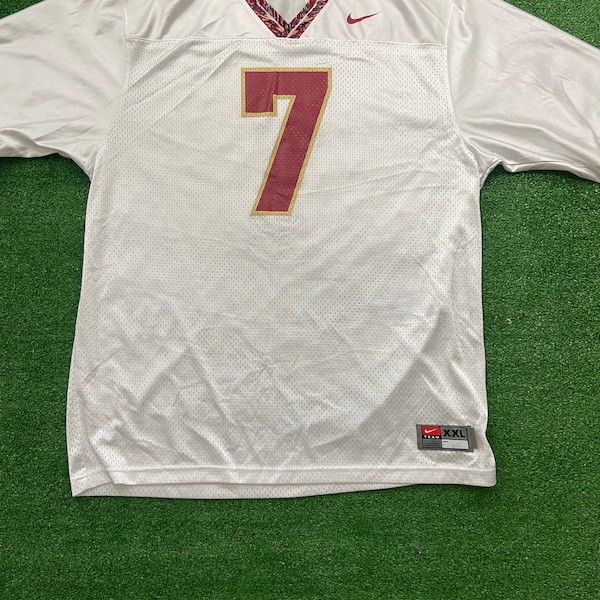 Vintage Nike Mens XXL White Florida State Seminoles Throwback Football Jersey