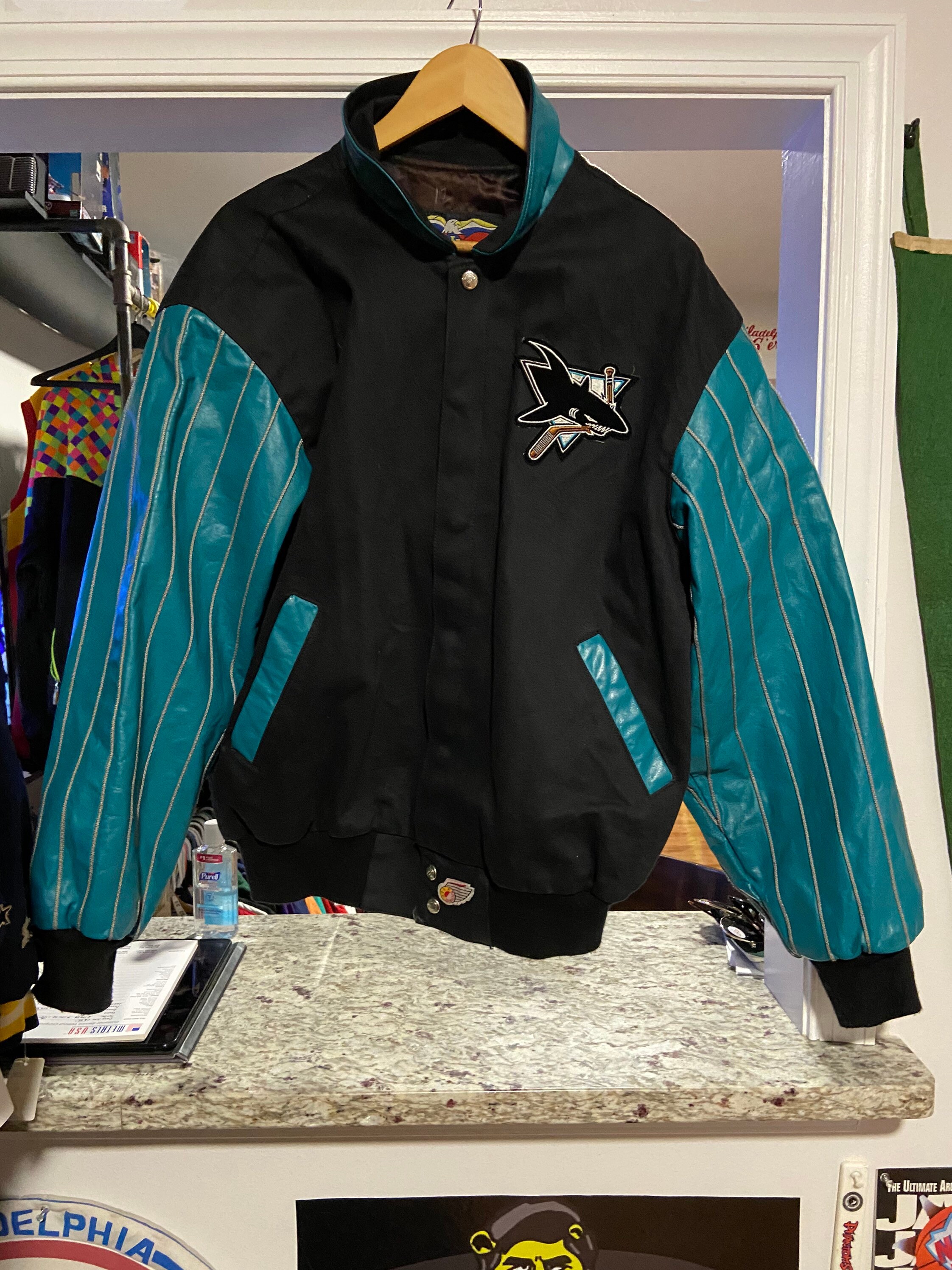 SAN JOSE SHARKS 90s NHL HOCKEY VINTAGE JACKET VINTAGE STARTER MENS NEW WITH  TAGS