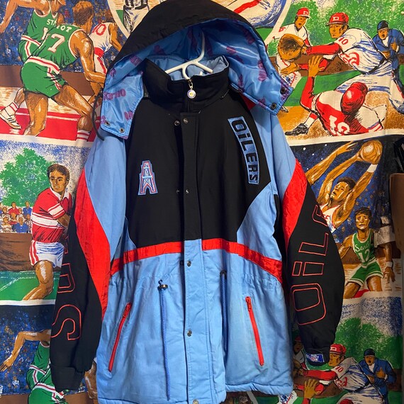 Rare Vintage Triple Fat Goose Mens Large Black Houston Oiler Three Quarter Full Zip Mens Winter Parka Jacket/ Trench Coat