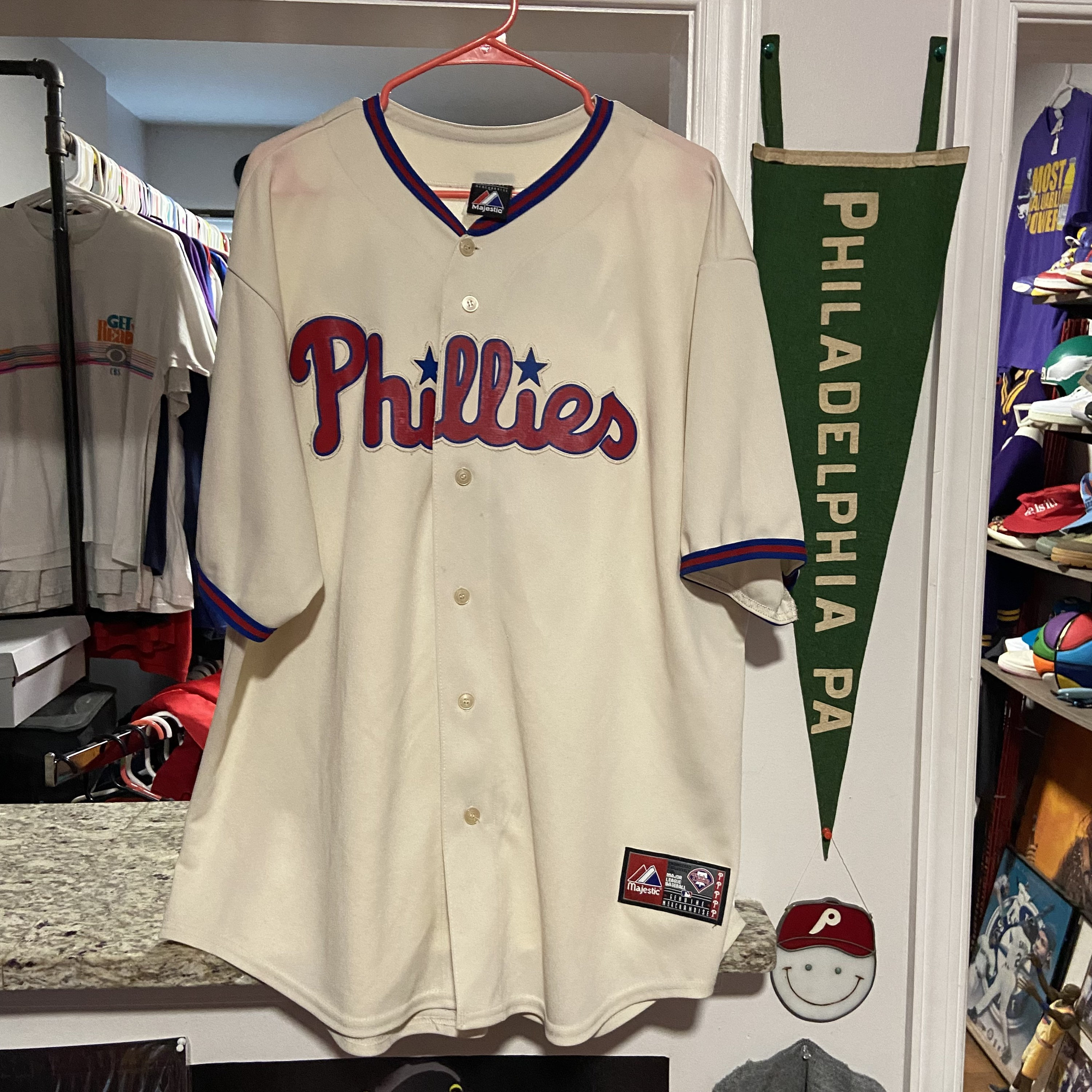 Philadelphia Phillies Cream Color Throwback Harper Jersey Size XXL