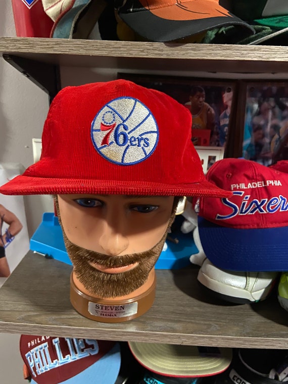 Rare Vintage Red Corduroy Philadelphia Sixers Snap