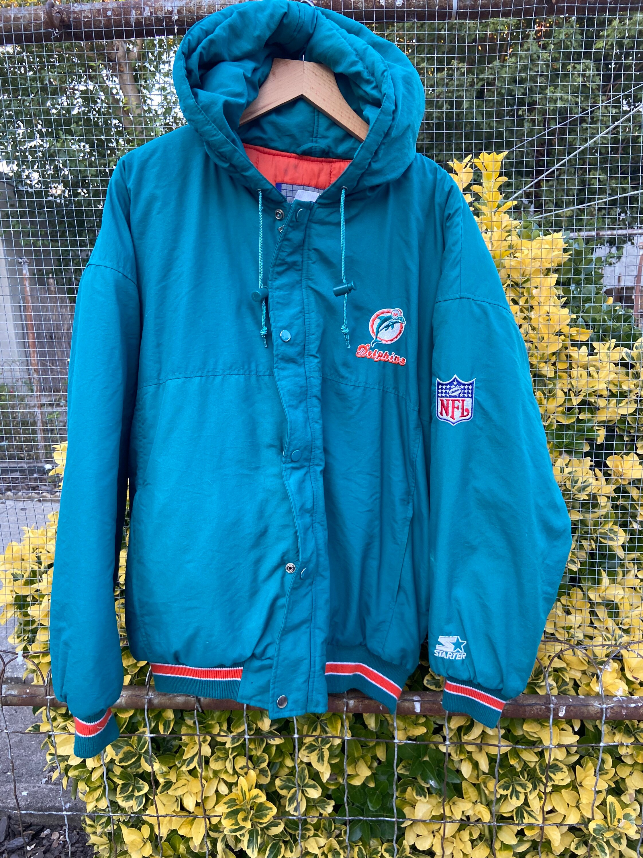 Vintage Mens Large Miami Dolphins Starter Winter Parka Jacket Etsy