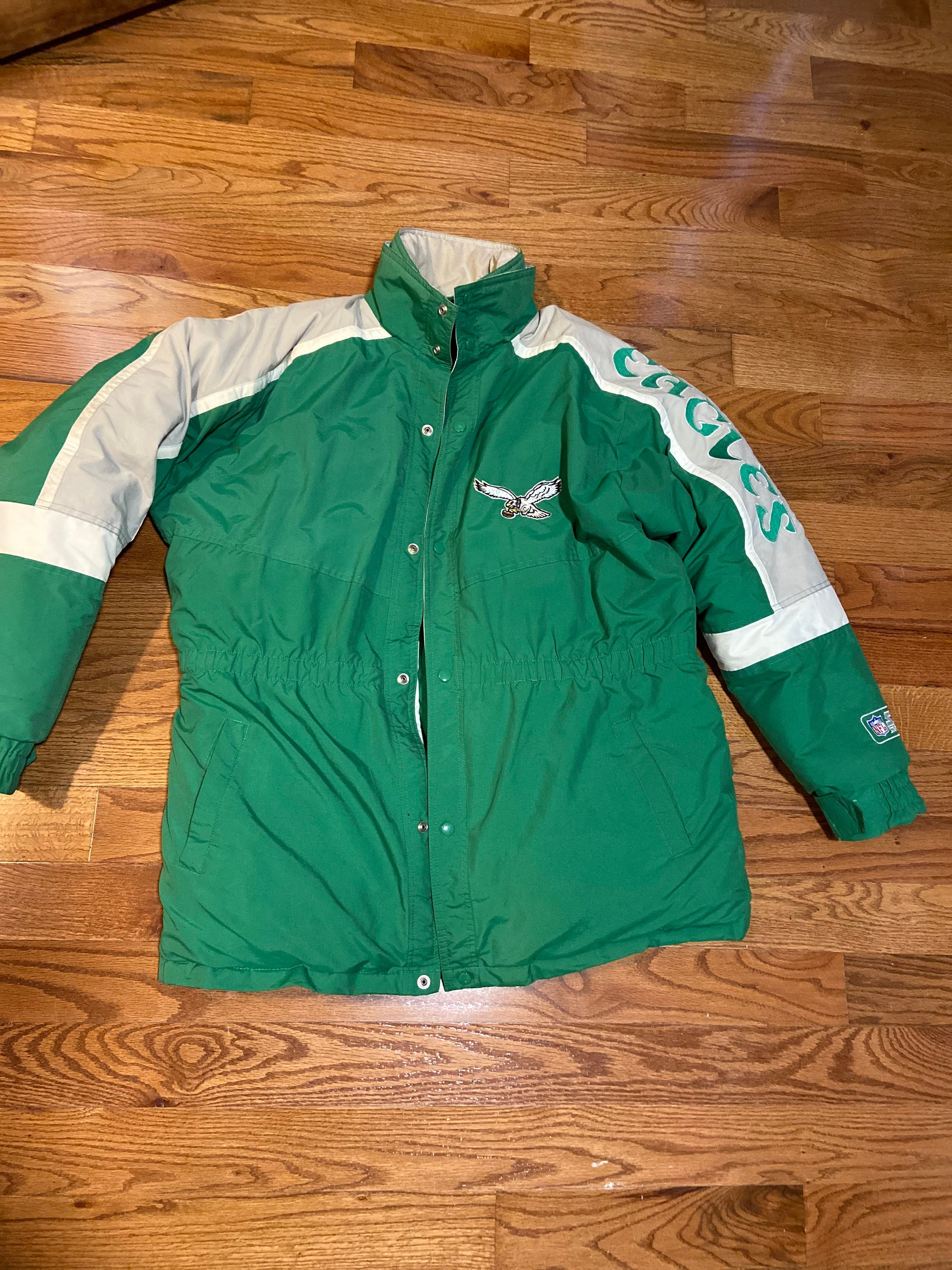 kelly green 90's eagles starter jacket