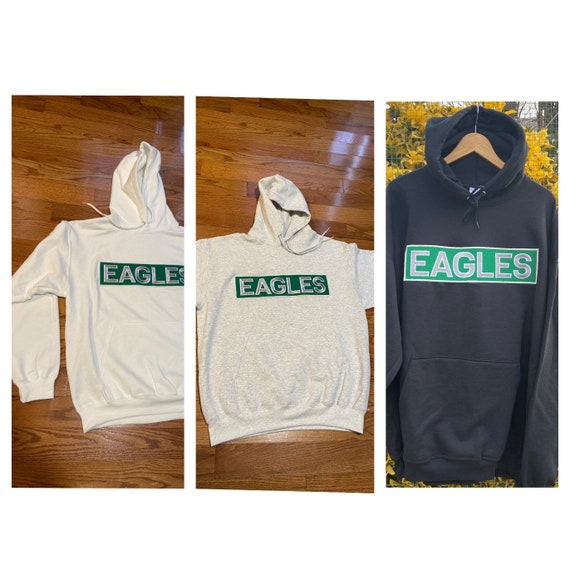 Custom Philadelphia Eagles Vintage 80s Patch Pullover Hoodie